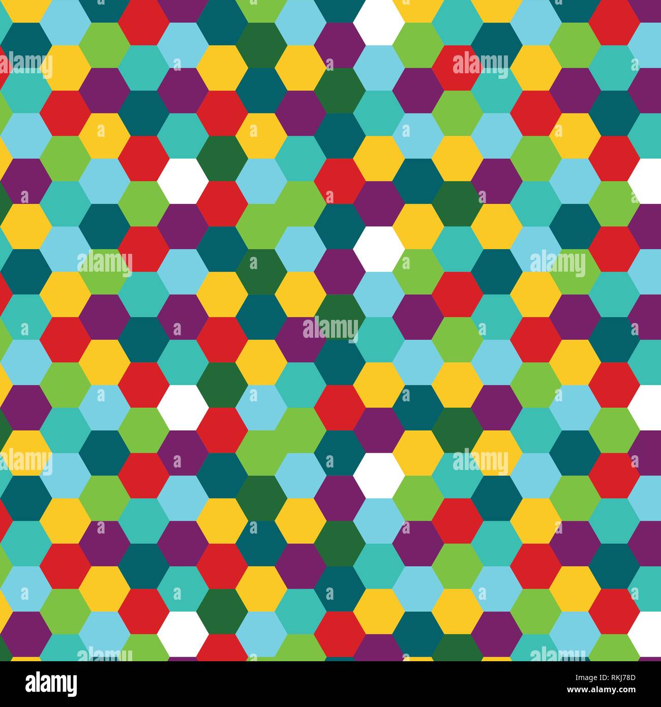 Hexagon vector pattern colors mosaic background Stock Vector
