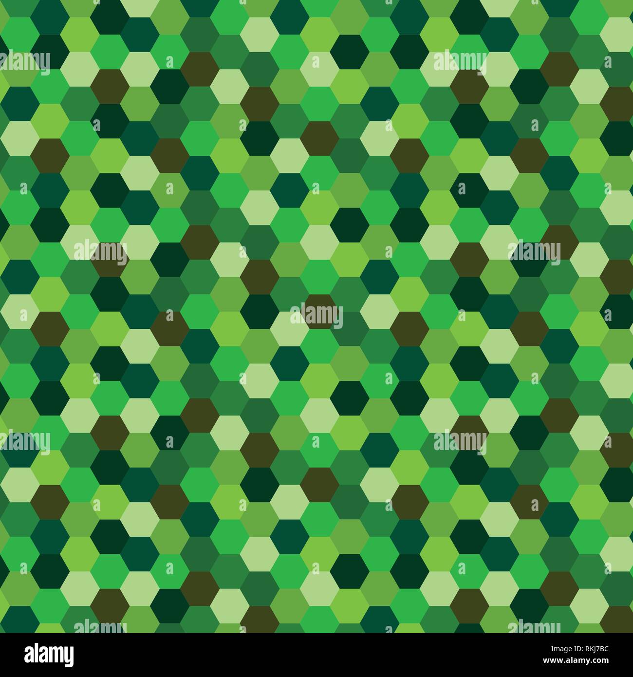 Hexagon vector pattern in green colors mosaic background Stock Vector
