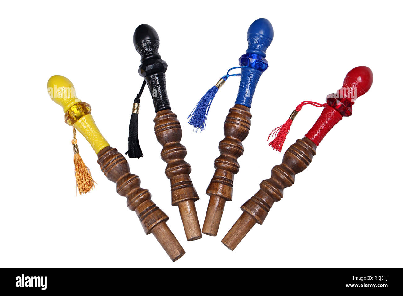 Colorful wooden head hose for dragging hookah Stock Photo Alamy
