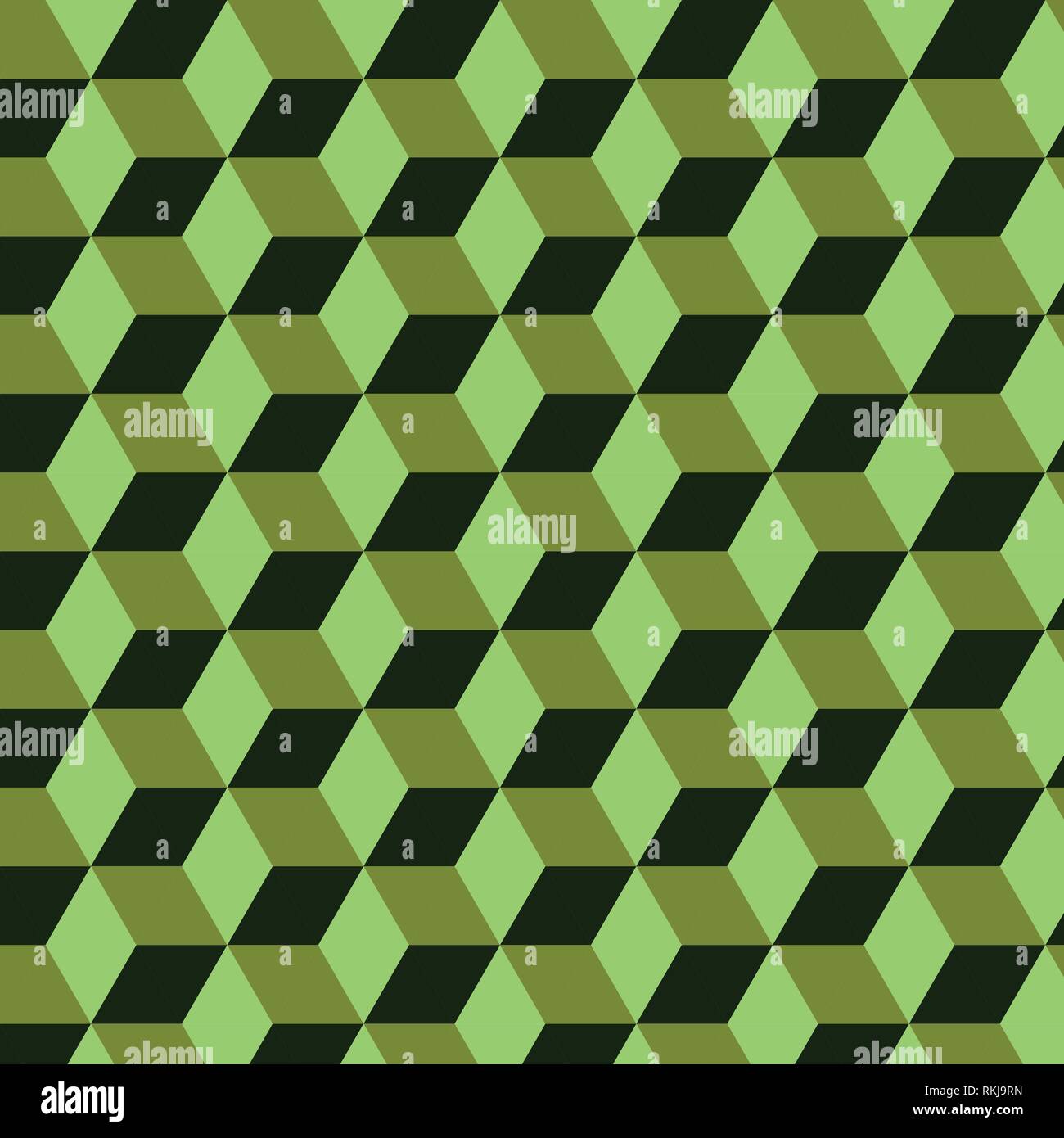 Green cube made of triangle, geometric vector pattern Stock Vector