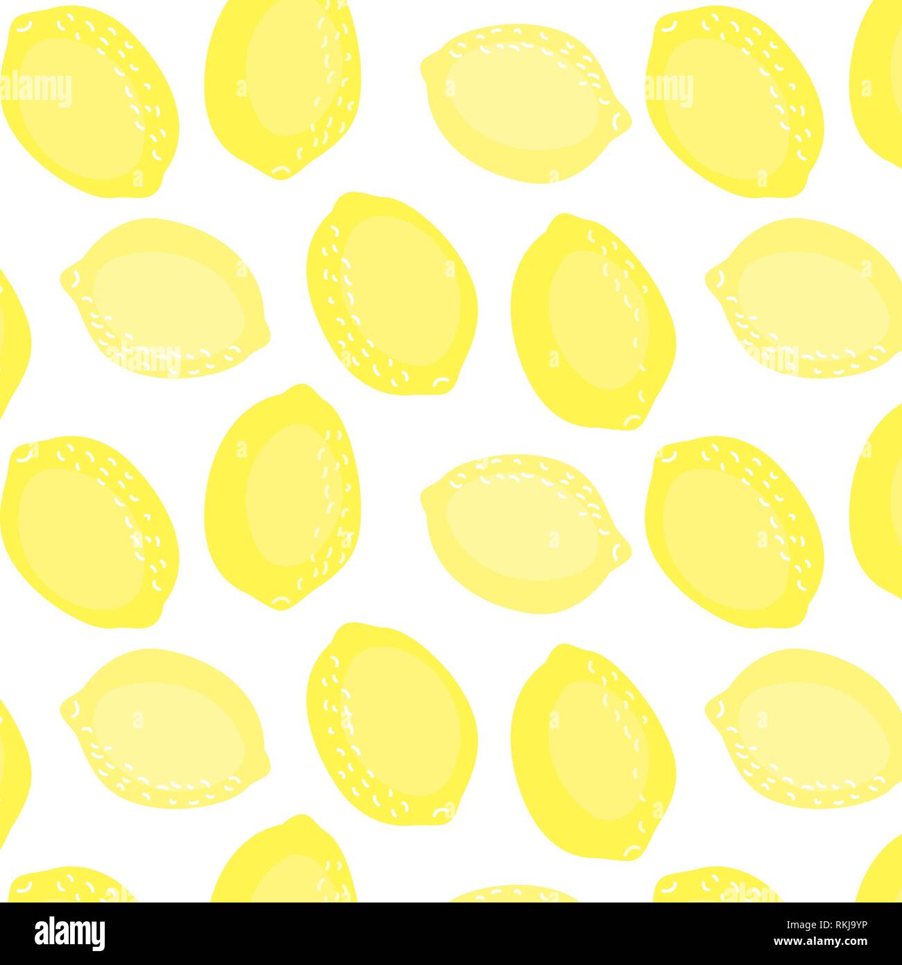 Vector lemons pattern illustration background Stock Vector
