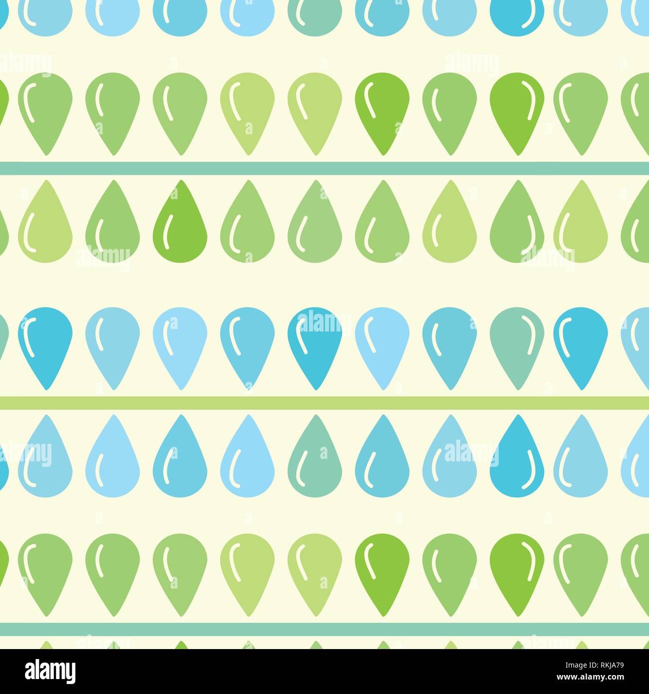 Abstract leaves vector pattern in pastel colors yellow, blue and green Stock Vector