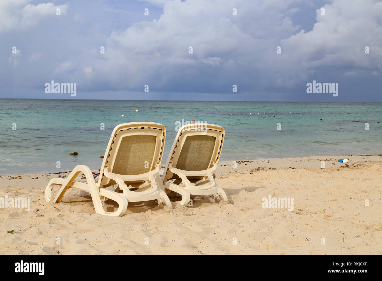 Summer. Beach chairs, chairs on the beach Stock Photo Alamy