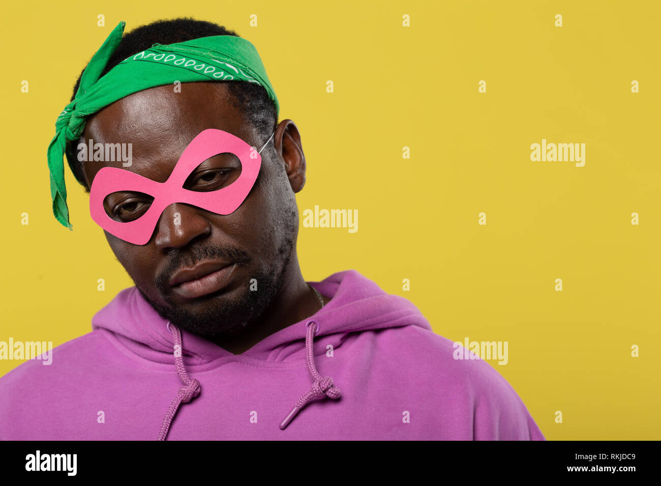 Close up of bored man that being tired Stock Photo