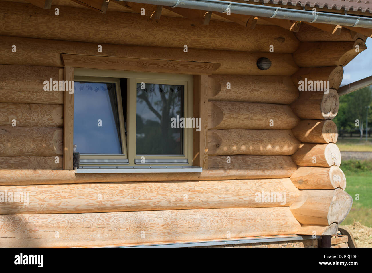 Log Cabin Home Wall Of House From Logs Stock Photo 235819377