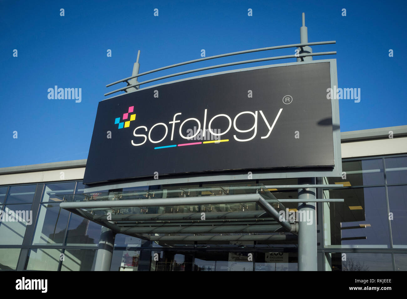 Sofology storefront at Forbury Retail Park, Reading, Berkshire. Stock Photo