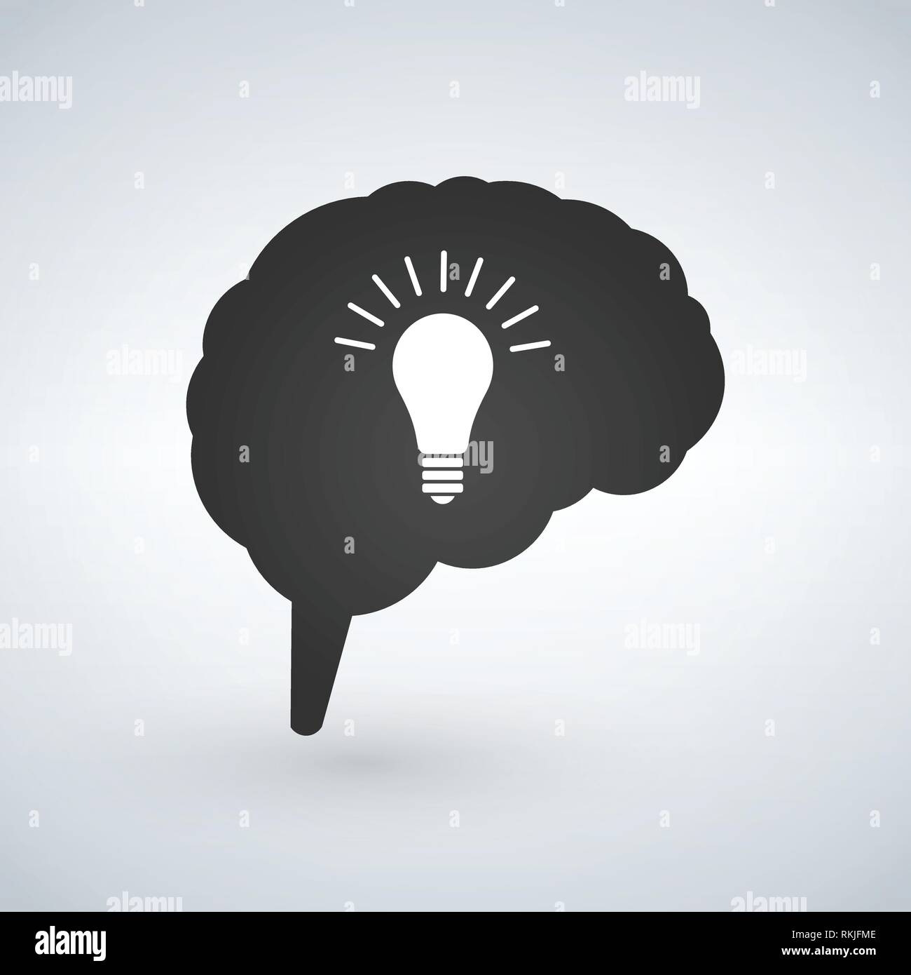 Light bulb idea with brain vector. Creative light bulb idea brain ...