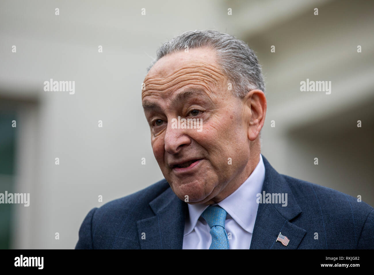 Senate Minority Leader Chuck Schumer, Democrat of New York, speaks to ...