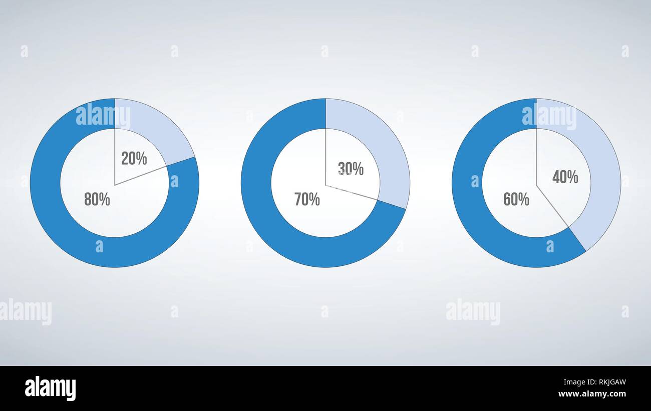 Set of circle percentage diagrams for infographics. Vector illustration ...
