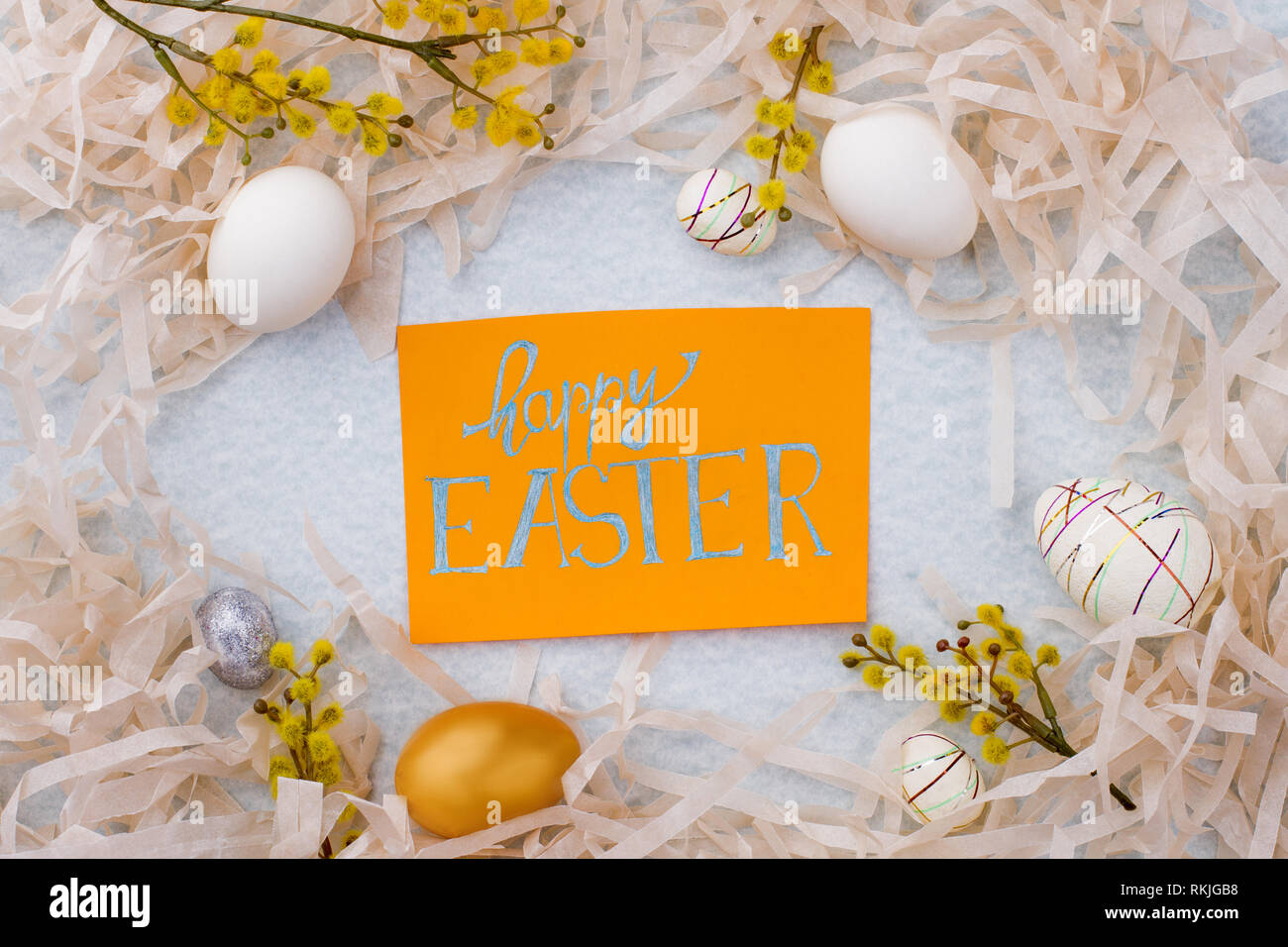 Beautiful Easter greeting composition Stock Photo Alamy