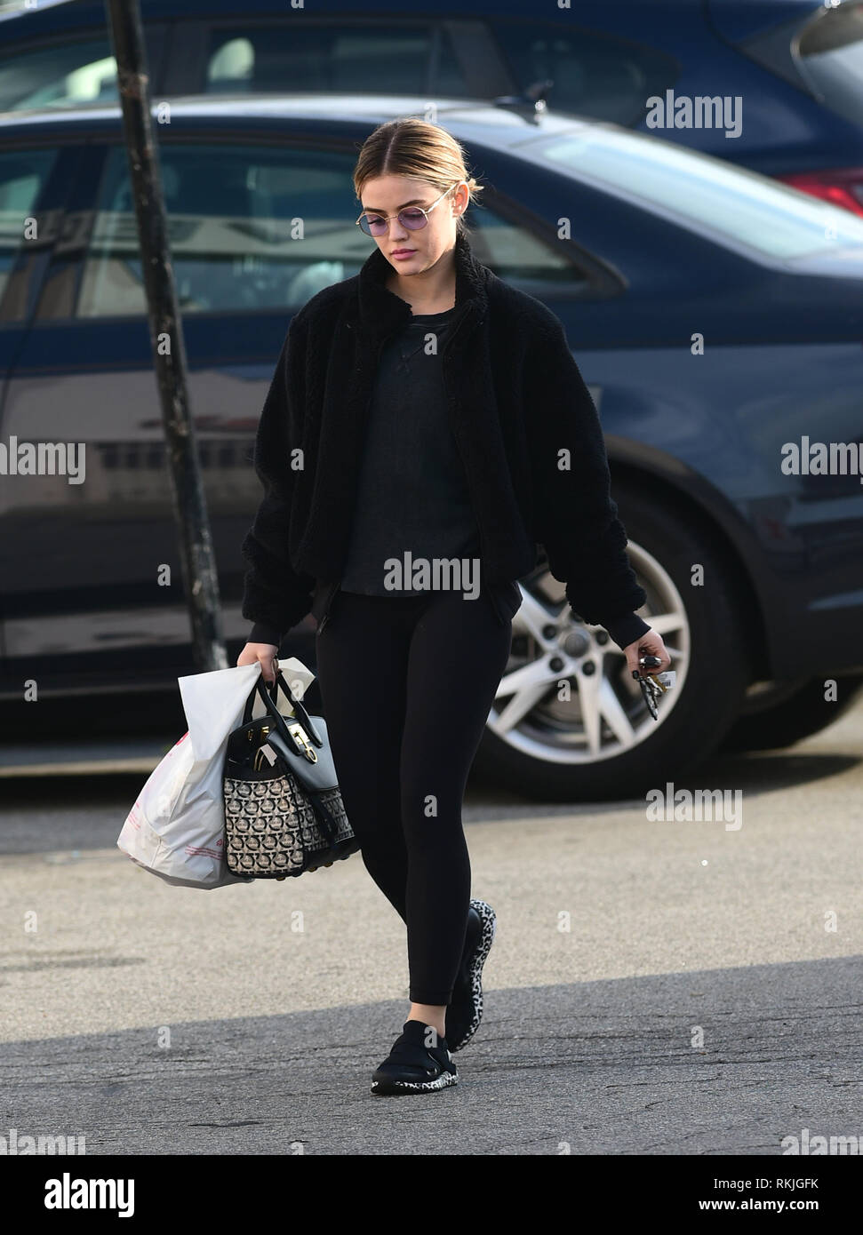 Lucy Hale shops at CVS and sticks out her tongue for the camera Featuring:  Lucy Hale Where: Los Angeles, California, United States When: 11 Jan 2019  Credit: WENN.com Stock Photo - Alamy