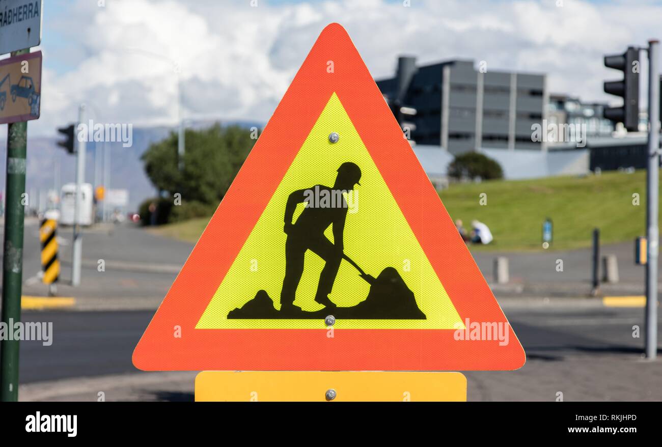Man Digging Road Work Sign High Resolution Stock Photography and Images ...