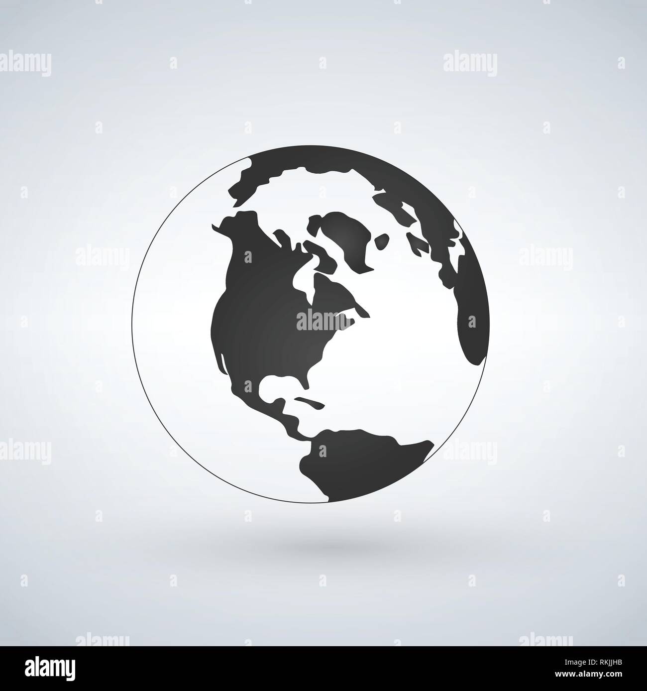 US world globe icon, vector illustration isolated on white background ...