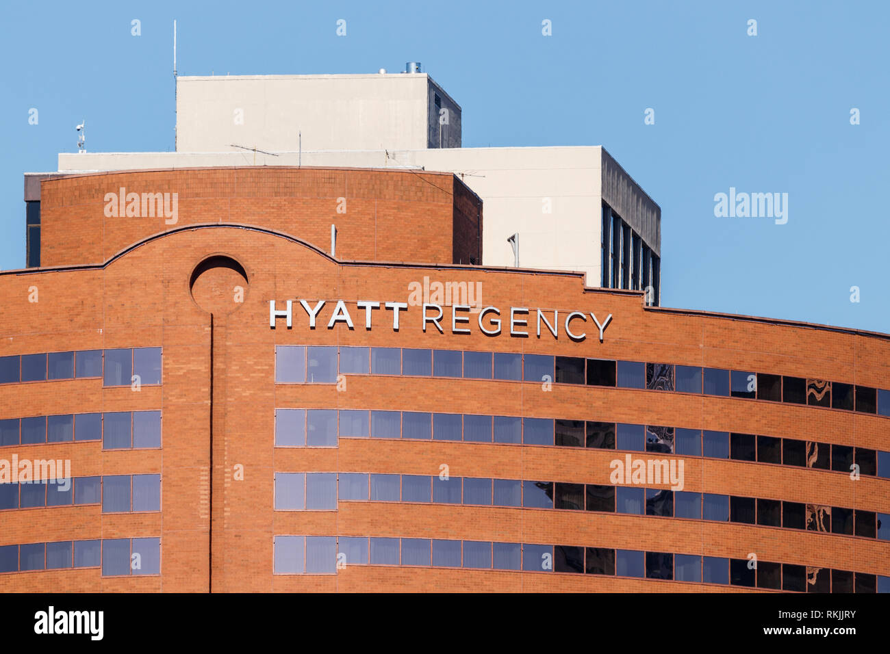 Cincinnati - Circa February 2019: Hyatt Regency Hotel and conference facility, part of the Hyatt Hotels Corporation I Stock Photo