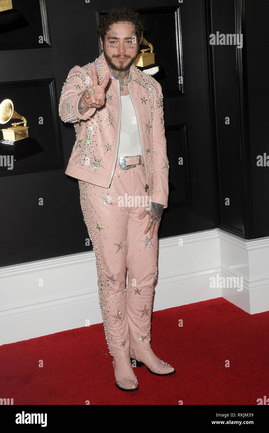 Los Angeles, California, USA. 10th Feb, 2019. Post Malone at the 61st