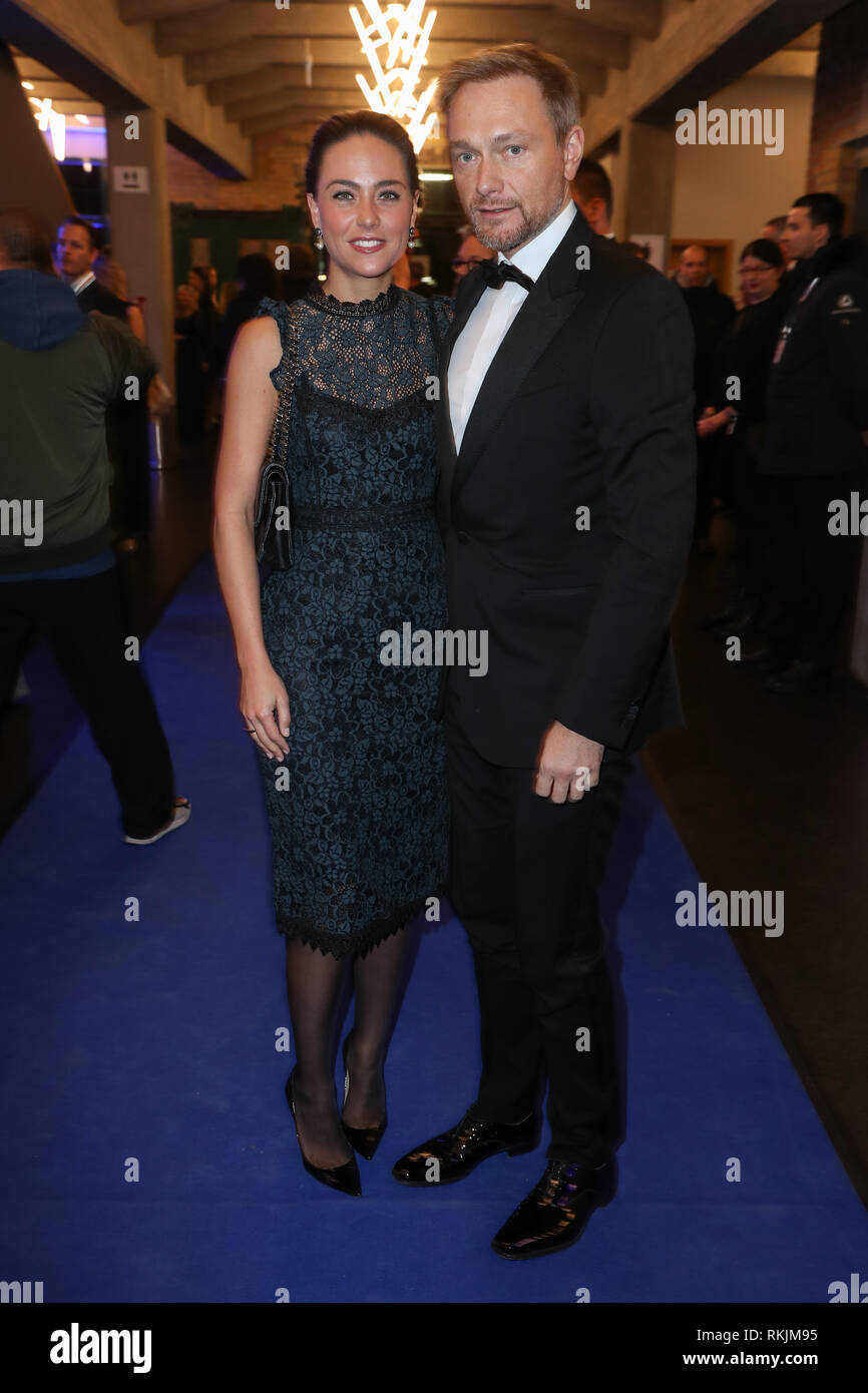 berlin germany 11th feb 2019 christian lindner fdp federal chairman comes with his girlfriend franca lehfeldt to the cinema for peace gala in the westhafen event convention center credit gerald matzka dpa zentralbild zb dpa alamy