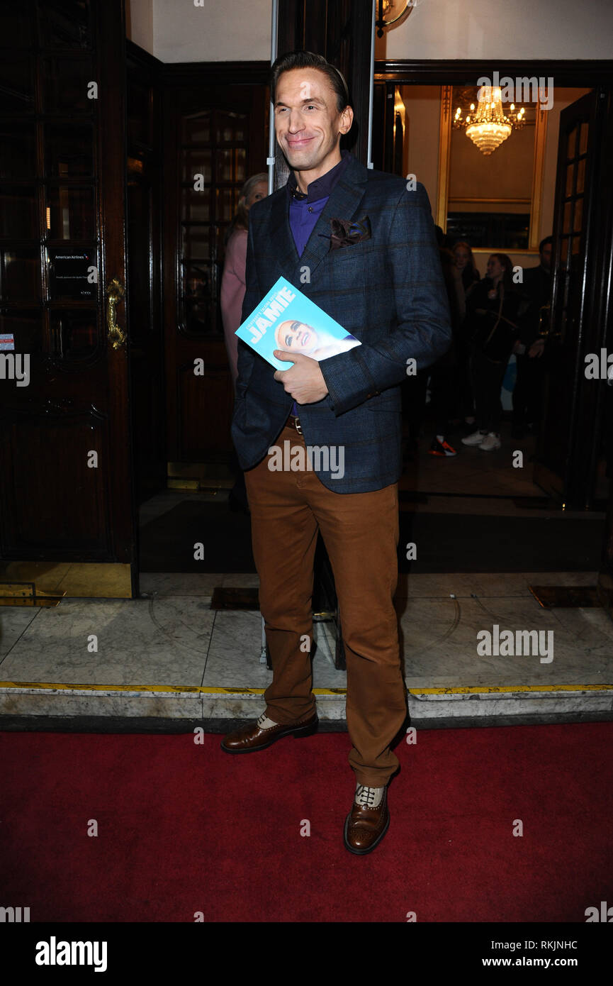 London, UK. 11th Feb, 2019. Dr Christian Jessen seen during the event.Everybody's Talking About Jamie hosts a media night with special guests to celebrate the new cast that includes Layton Williams (Jamie), Shane Richie (Hugo) and Hayley Tamaddon (Miss Hedge) at Apollo Theatre, London. Credit: Terry Scott/SOPA Images/ZUMA Wire/Alamy Live News Stock Photo
