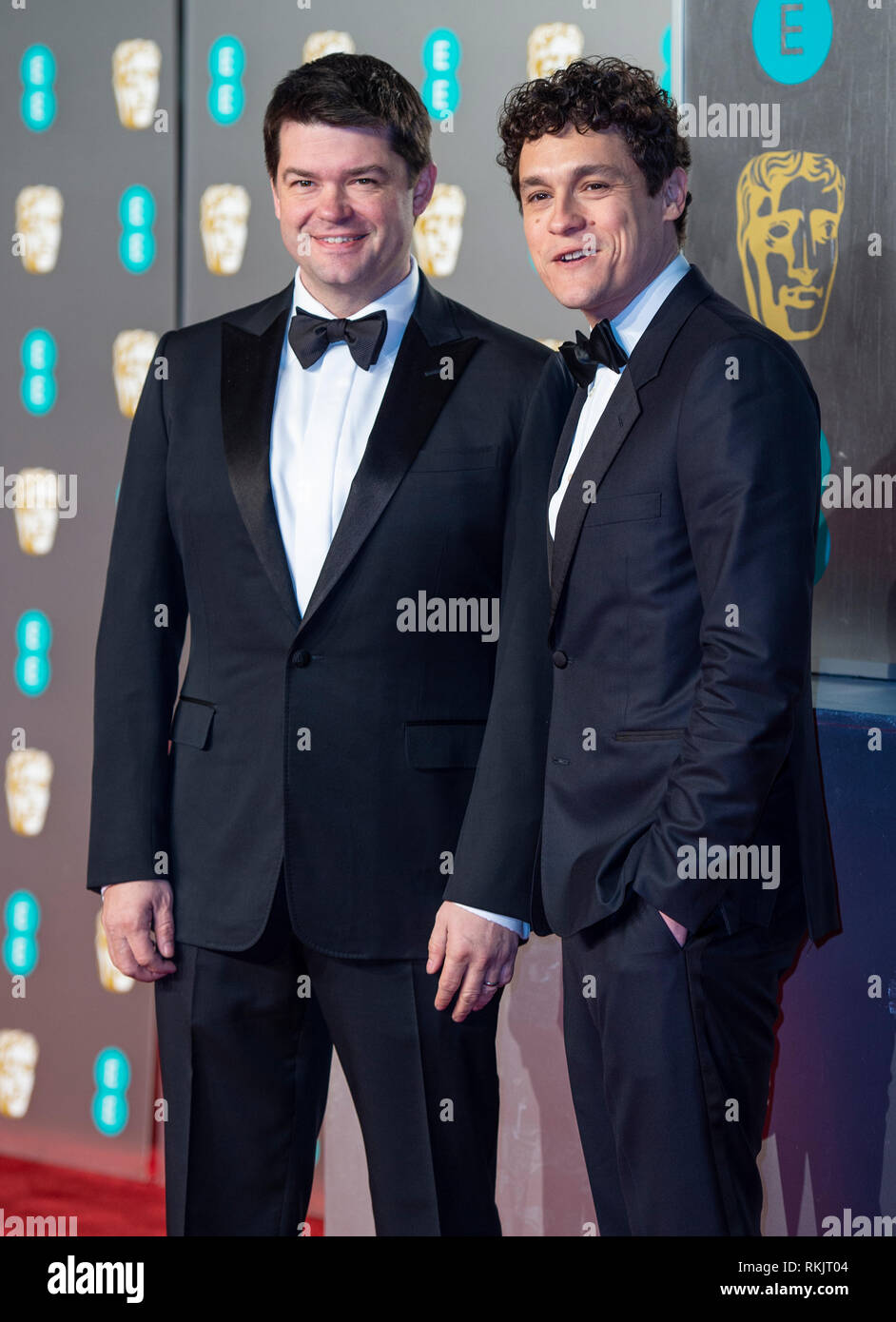 Chris Miller and Phil Lord attends the EE British Academy Film Awards at the Royal Albert Hall, London. Stock Photo