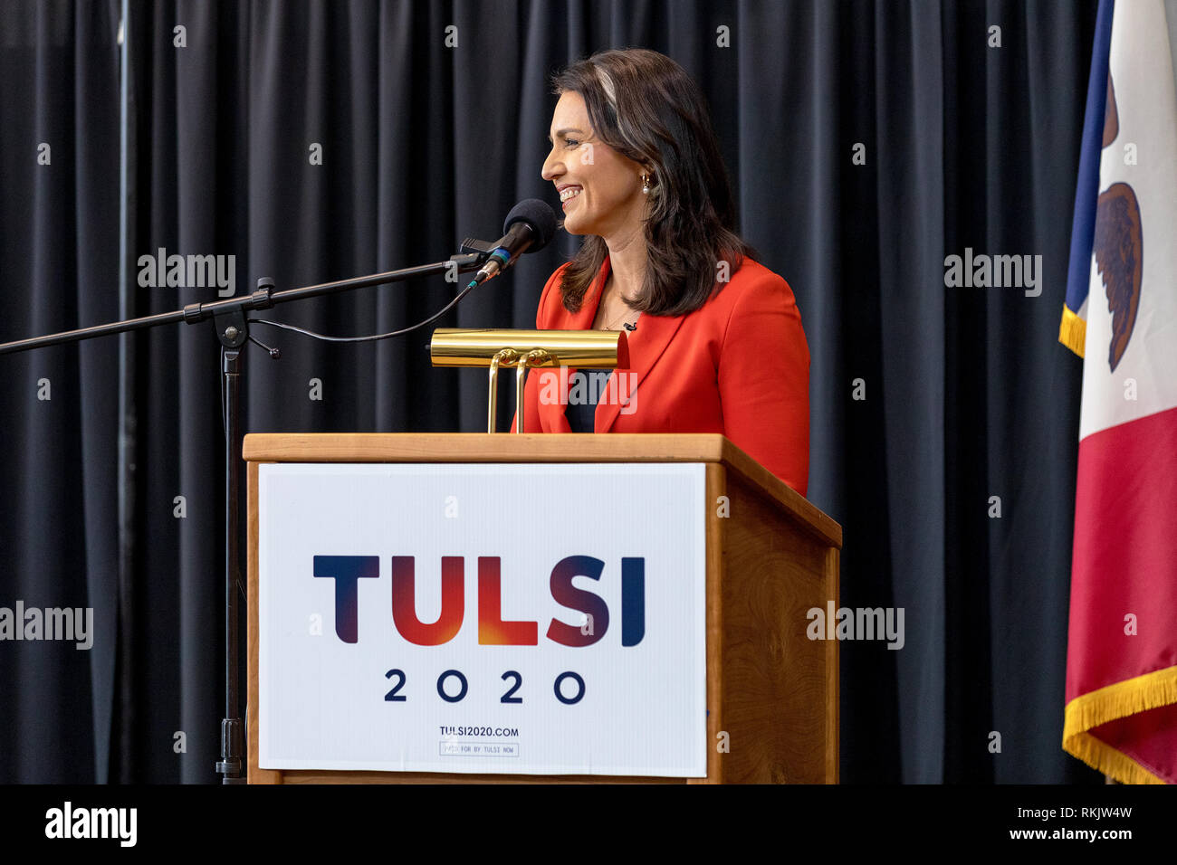 Fairfield, Iowa, USA. 11th February, 2019. Congresswoman Tulsi Gabbard