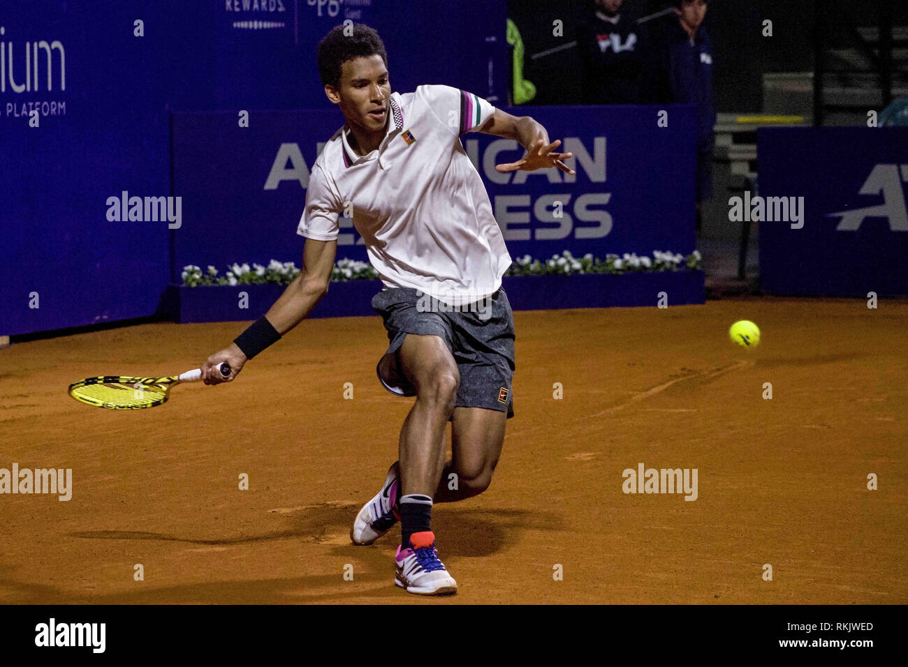 Buenos Aires, Federal Capital, Argentina. 11th Feb, 2019. The Chilean Christian Garin rallied and won the Canadian Felix Auger Aliassime in three sets to qualify for the second stage of the Argentina Open 2019 of the ATP 250. The final score was 3-6; 7-5; 6-3. Credit: Roberto Almeida Aveledo/ZUMA Wire/Alamy Live News Stock Photo