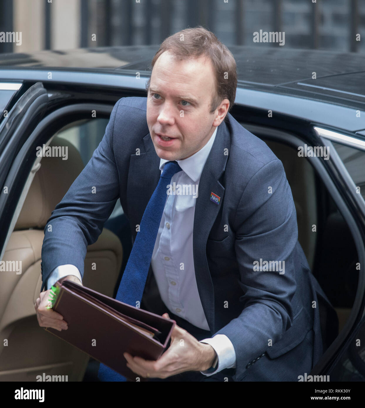 Downing Street, London, UK. 12 February 2019. Government Ministers arrive in Downing Street for weekly cabinet meeting. Matt Hancock, Secretary of State for Health and Social Care. Credit: Malcolm Park/Alamy Live News. Stock Photo