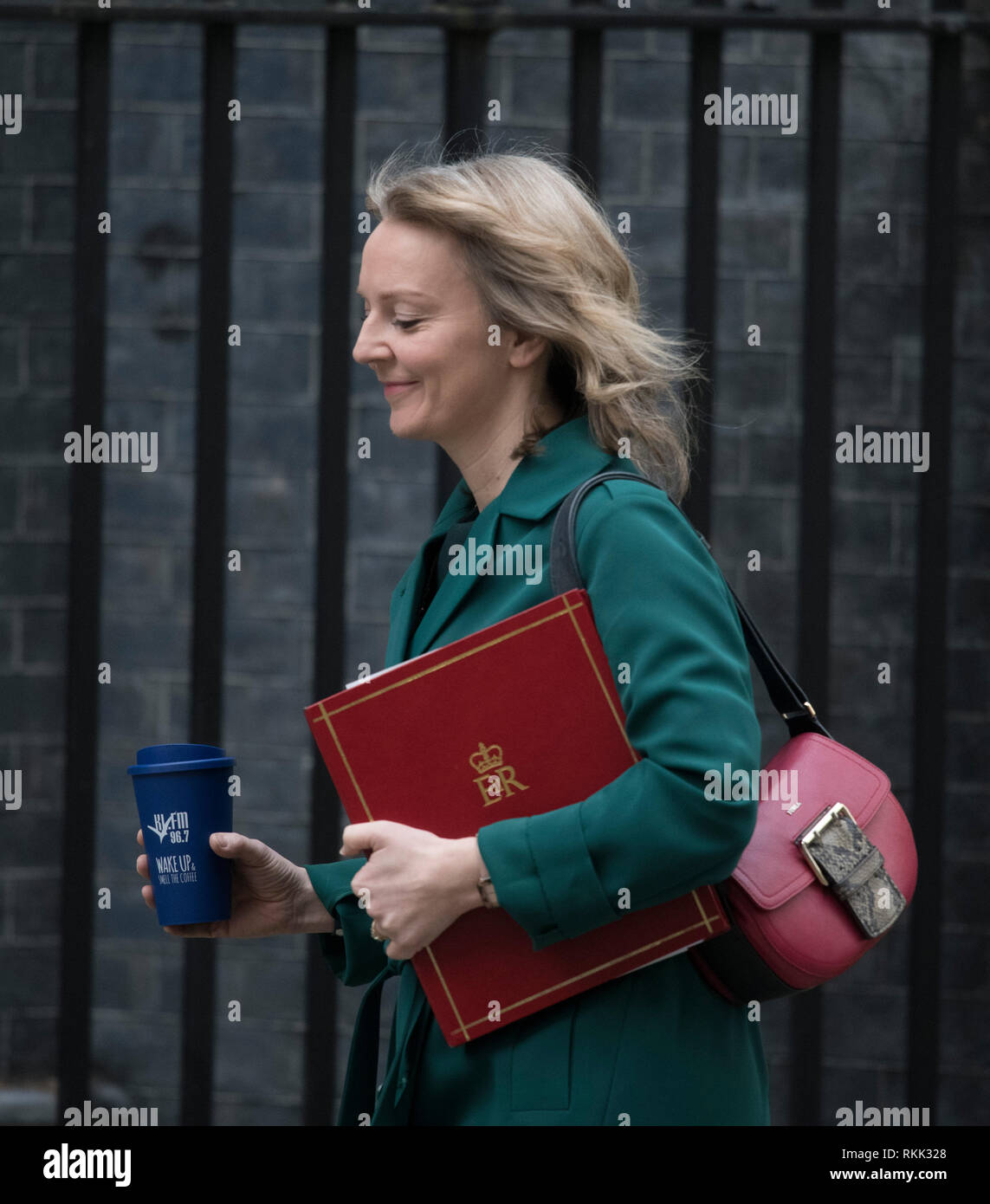 Downing Street, London, UK. 12 February 2019. Government Ministers arrive in Downing Street for weekly cabinet meeting. Elizabeth Truss, Chief Secretary to the Treasury. Credit: Malcolm Park/Alamy Live News. Stock Photo