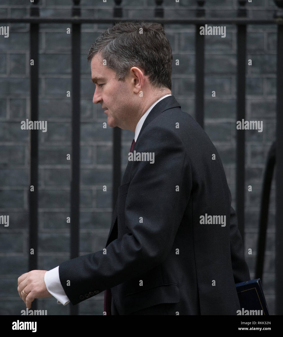 Downing Street, London, UK. 12 February 2019. Government Ministers arrive in Downing Street for weekly cabinet meeting. David Gauke, Secretary of State for Justice, Lord Chancellor. Credit: Malcolm Park/Alamy Live News. Stock Photo