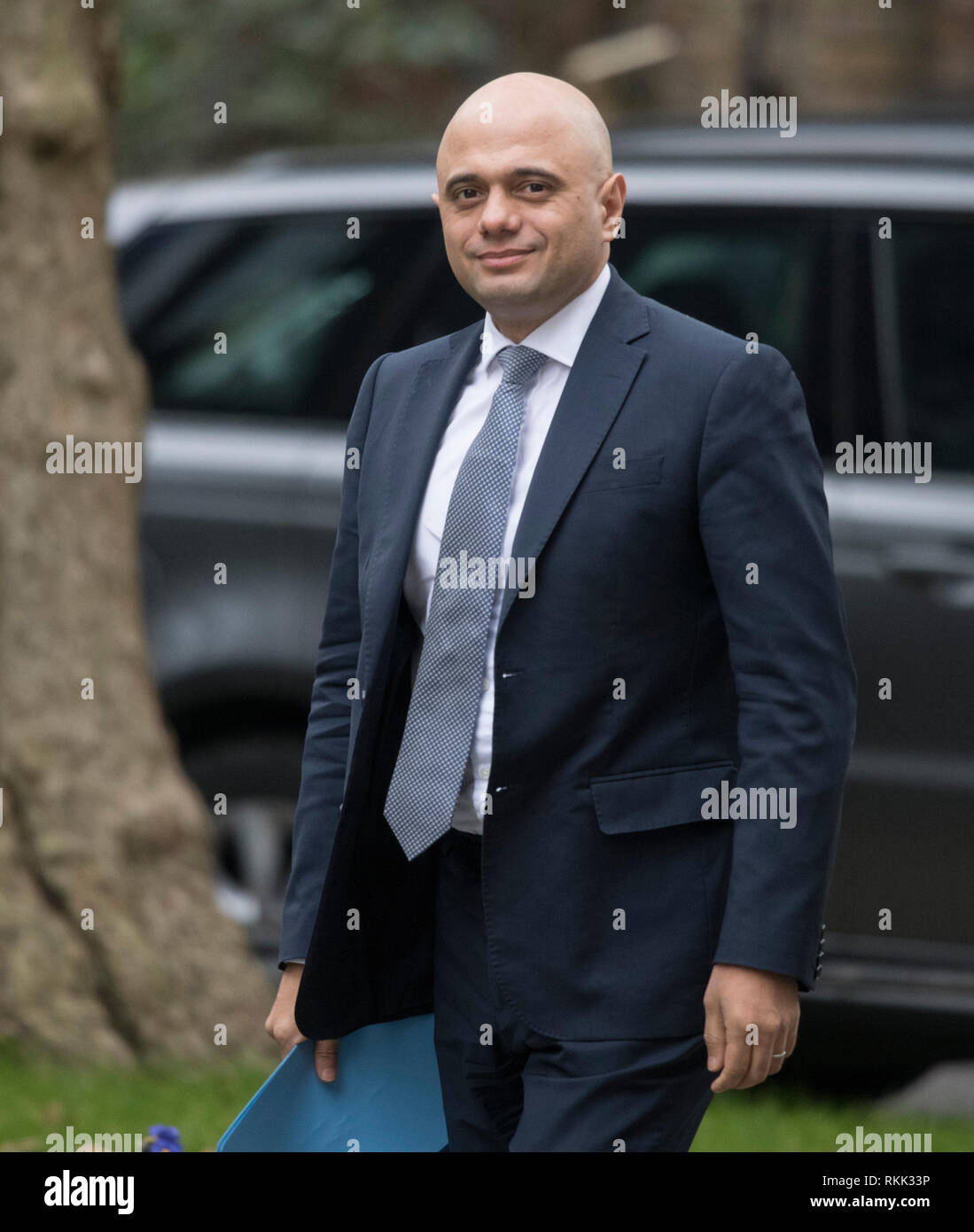 Downing Street, London, UK. 12 February 2019. Government Ministers arrive in Downing Street for weekly cabinet meeting. Sajid Javid, Secretary of State for the Home Department, Home Secretary. Credit: Malcolm Park/Alamy Live News. Stock Photo