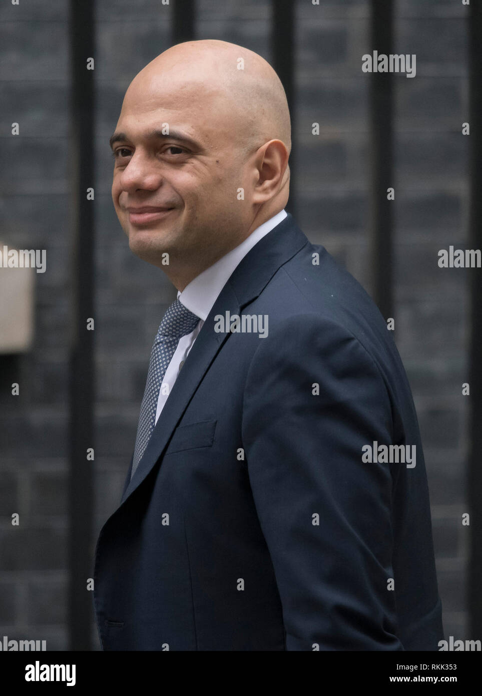 Downing Street, London, UK. 12 February 2019. Government Ministers arrive in Downing Street for weekly cabinet meeting. Sajid Javid, Secretary of State for the Home Department, Home Secretary. Credit: Malcolm Park/Alamy Live News. Stock Photo