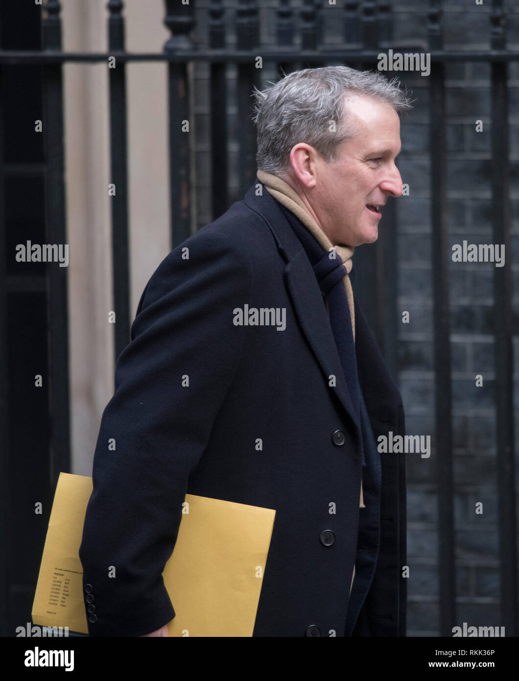 Downing Street, London, UK. 12 February 2019. Government Ministers arrive in Downing Street for weekly cabinet meeting. Damian Hinds, Secretary of State for Education. Credit: Malcolm Park/Alamy Live News. Stock Photo