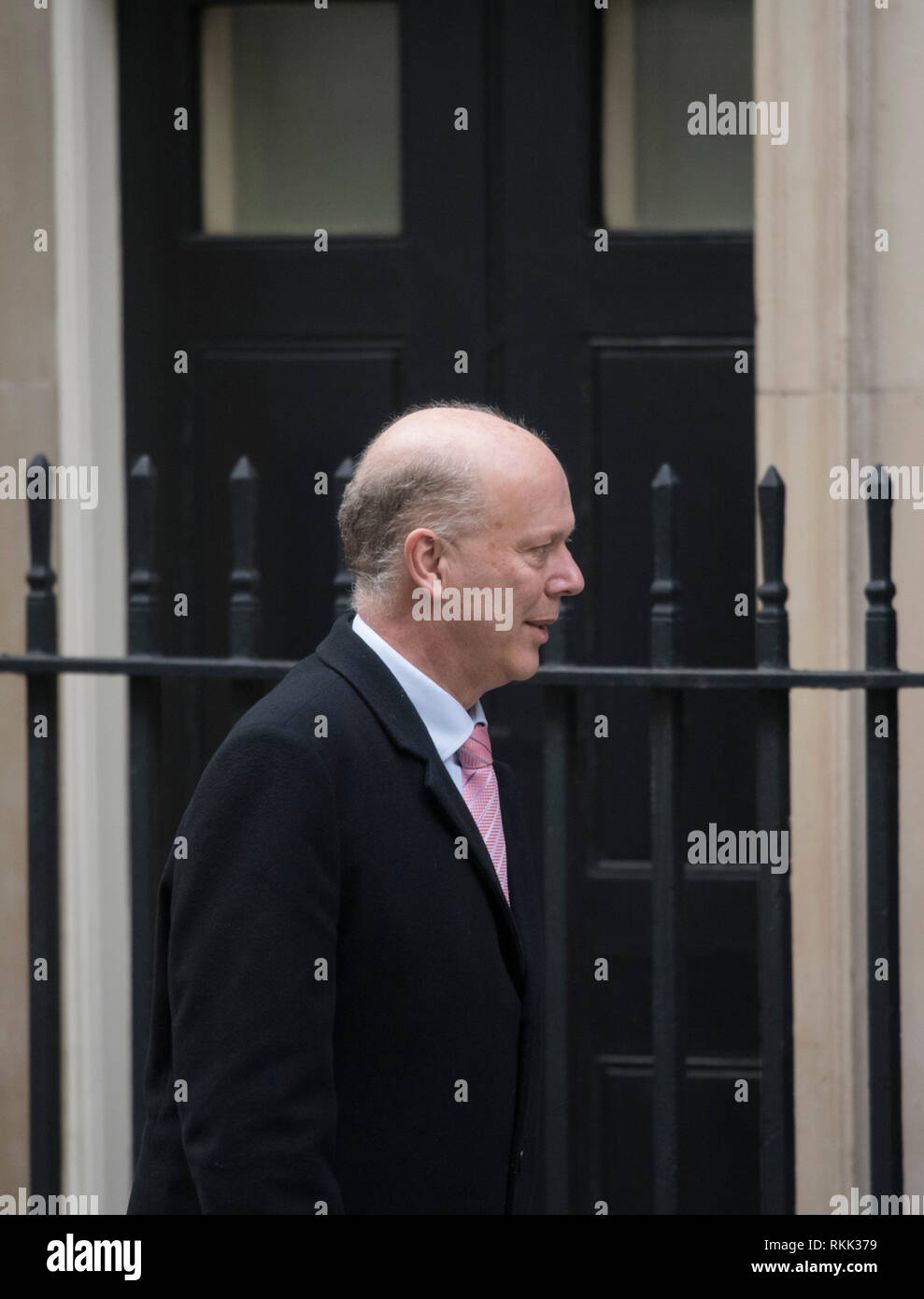 Downing Street, London, UK. 12 February 2019. Government Ministers arrive in Downing Street for weekly cabinet meeting. Chris Grayling, Secretary of State for Transport. Credit: Malcolm Park/Alamy Live News. Stock Photo