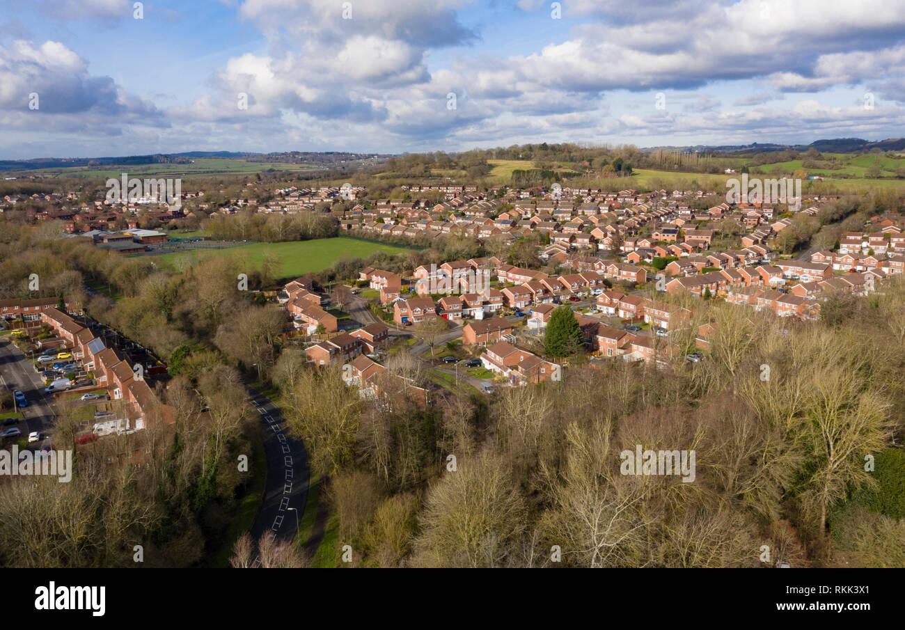 A typical housing estate on the outskirts of Redditch, Worcestershire
