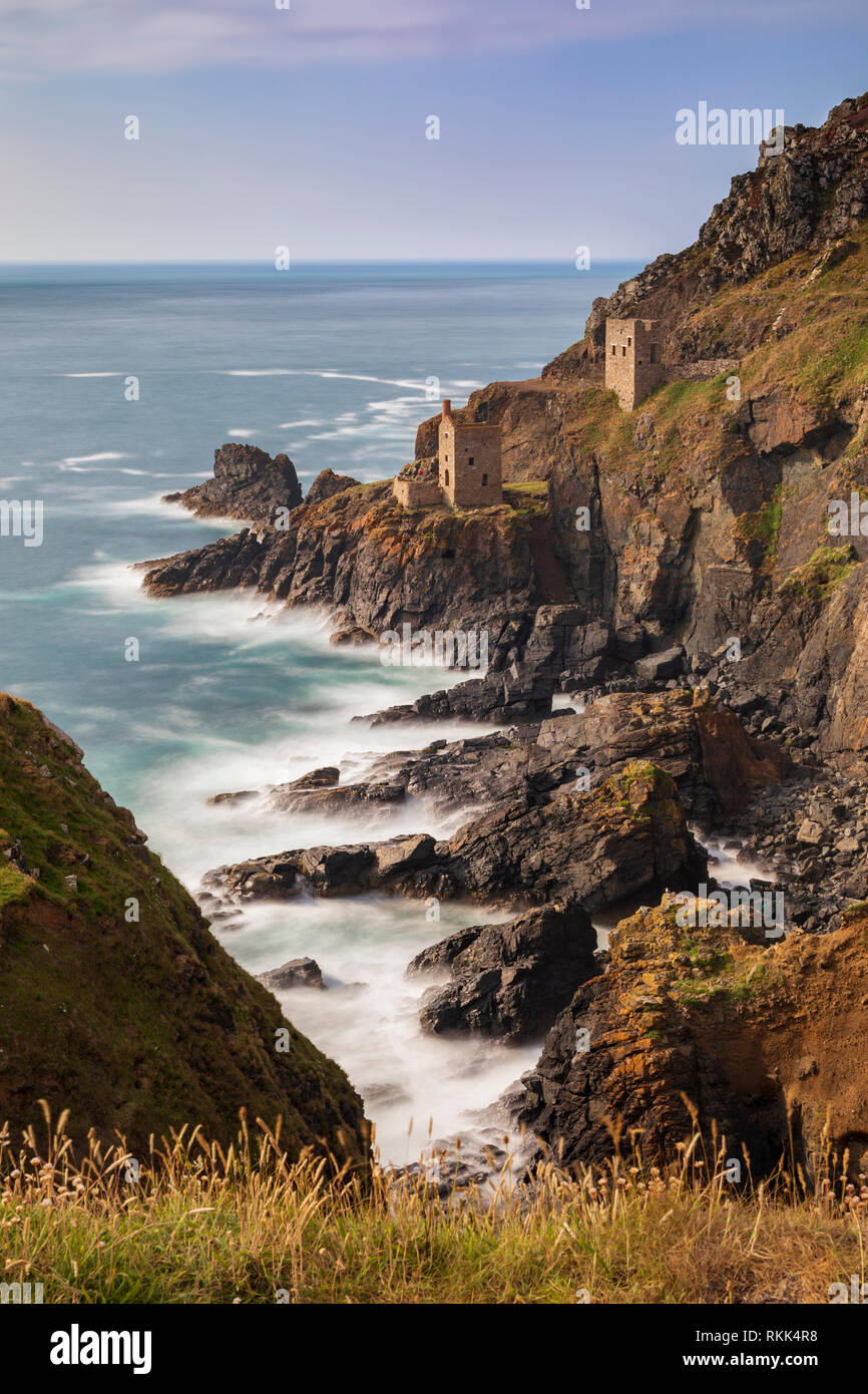 The Crown mines at Botallack captured on a summers evening' Stock Photo