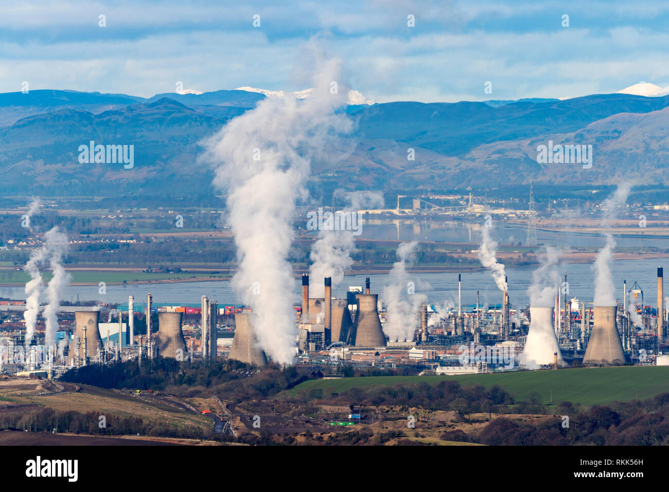 INEOS Grangemouth petrochemical planet and oil refinery in Scotland, UK Stock Photo
