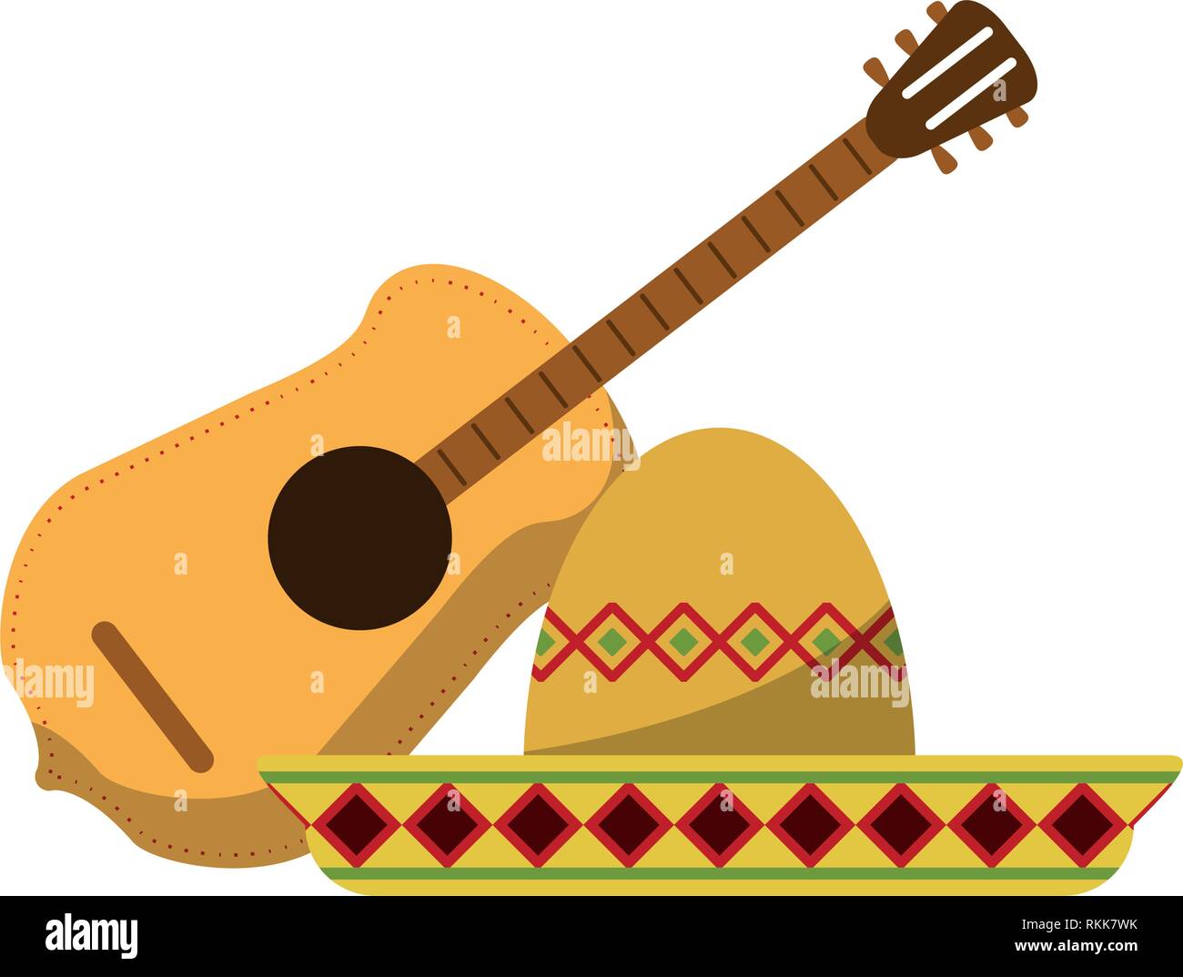 acoustic guitar and mexican hat Stock Vector Image & Art - Alamy