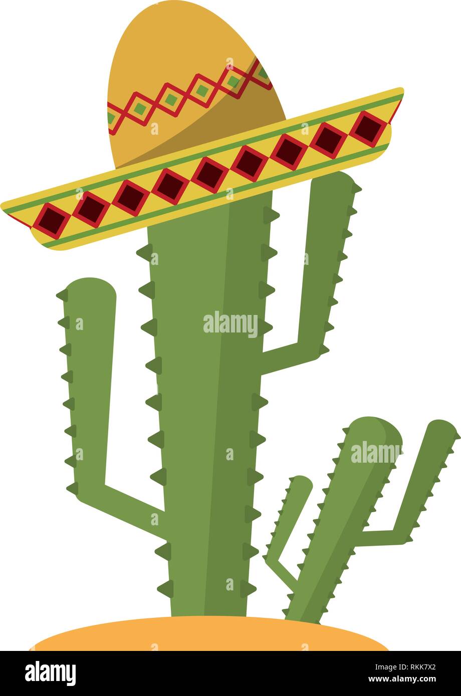 Cactus with mexican hat Stock Vector Image & Art - Alamy