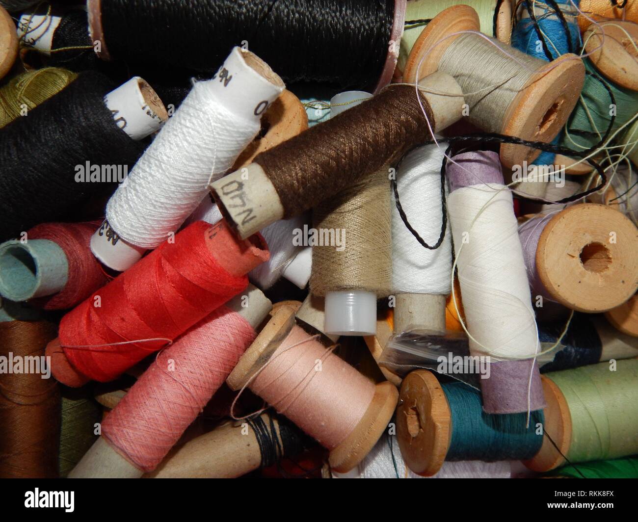 Textile industry details of clothing and tools Stock Photo Alamy