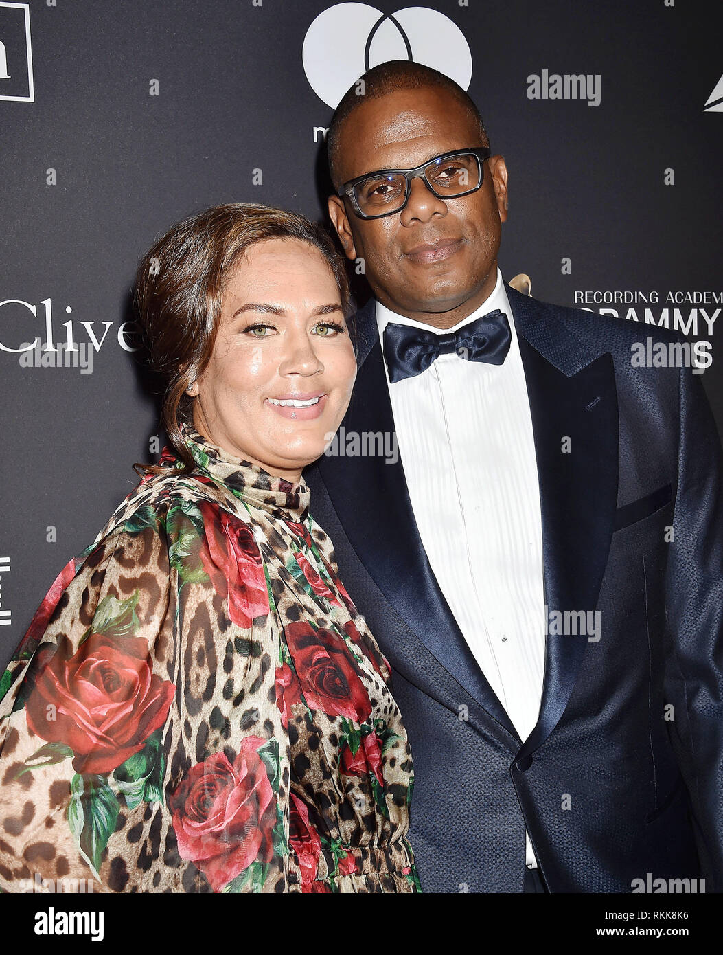 BEVERLY HILLS, CA - FEBRUARY 09: Jon Platt (R) and Angie Platt attend The Recording Academy And Clive Davis' 2019 Pre-GRAMMY Gala at The Beverly Hilto Stock Photo