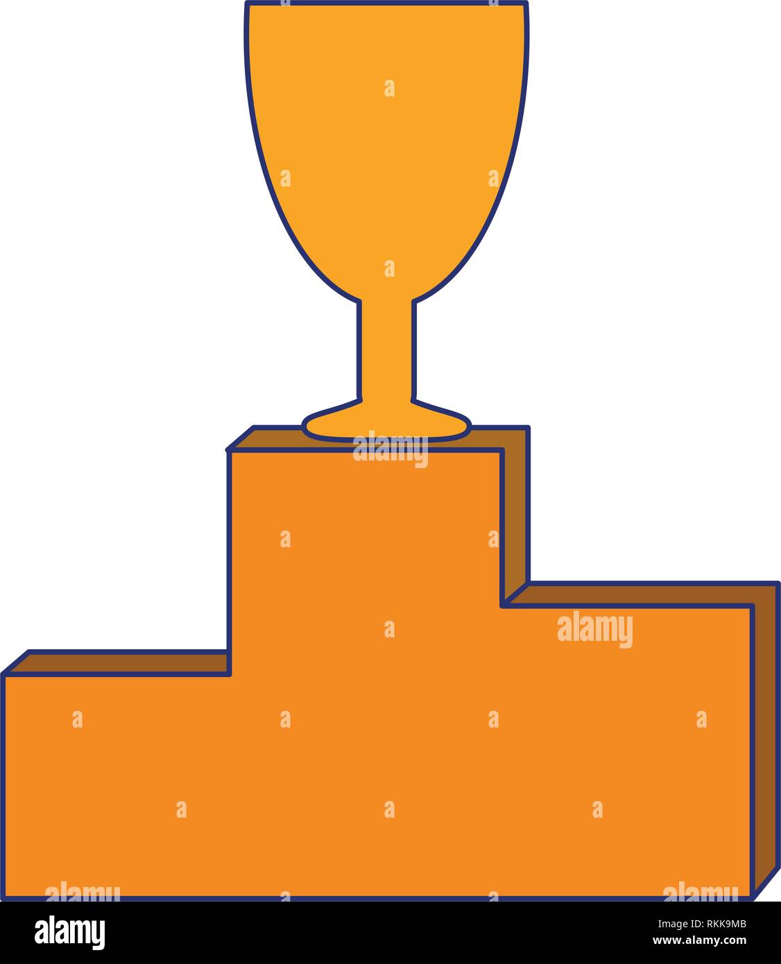 trophy cup first place on podium blue lines Stock Vector Image & Art ...