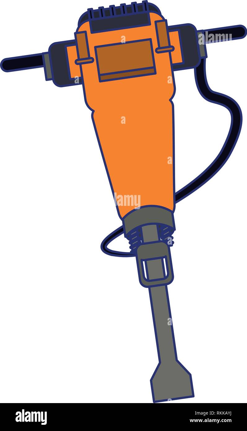 construction concrete drill tool blue lines Stock Vector Image & Art