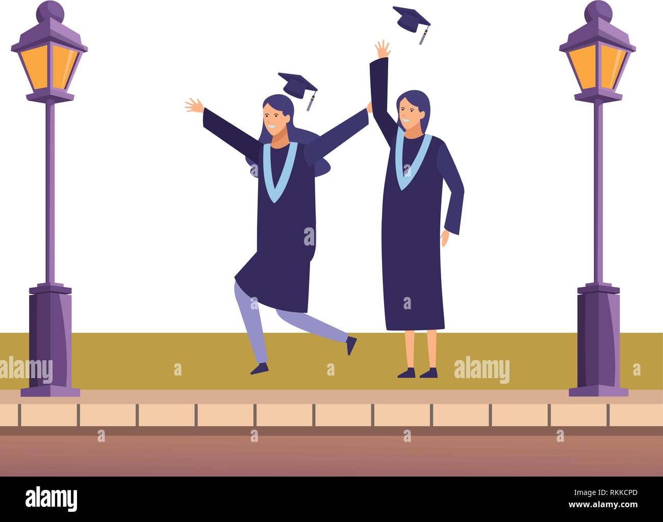 graduation celebration girls Stock Vector Image & Art - Alamy