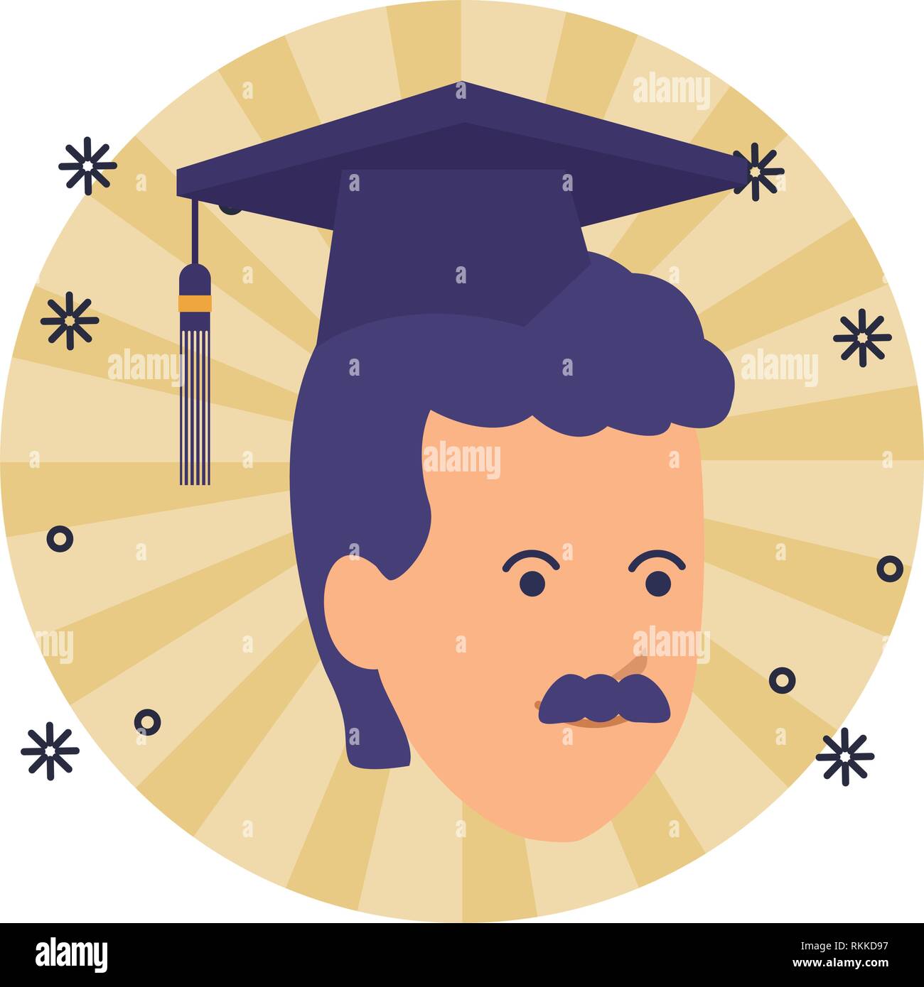 young man head graduation hat spark Stock Vector Image & Art - Alamy