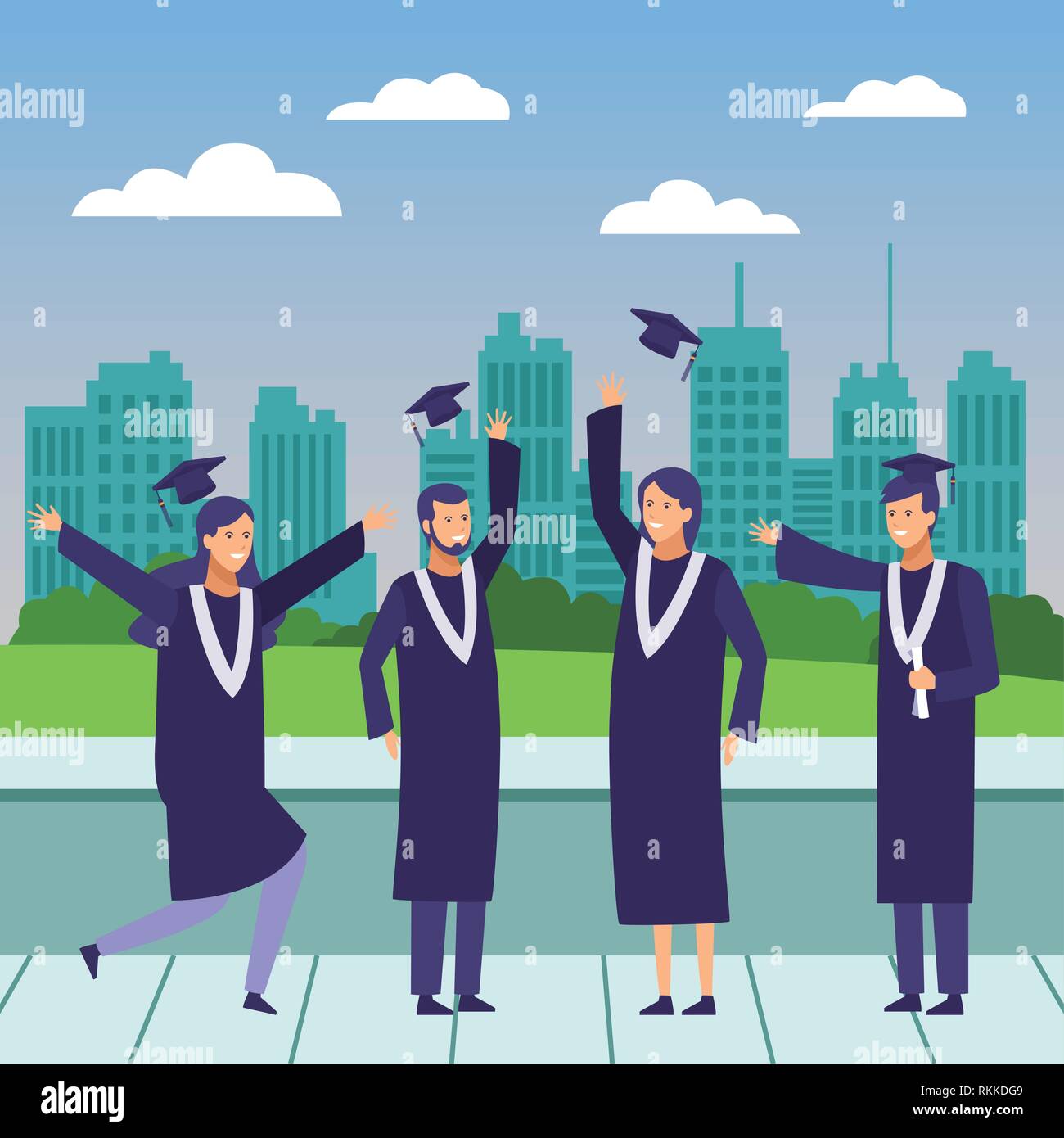 graduation ceremony people Stock Vector Image & Art - Alamy