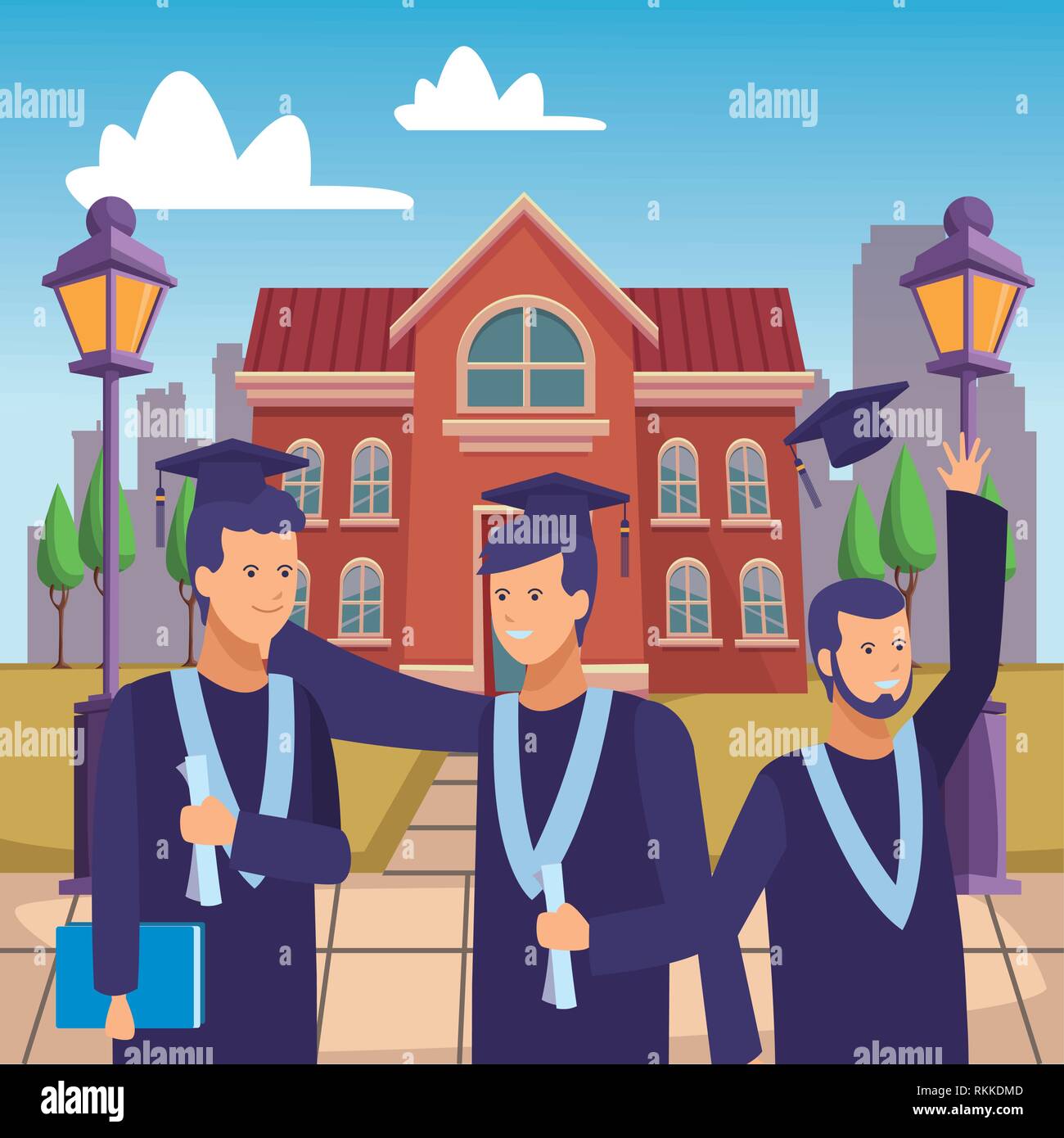 campus graduation ceremony people Stock Vector Image & Art - Alamy