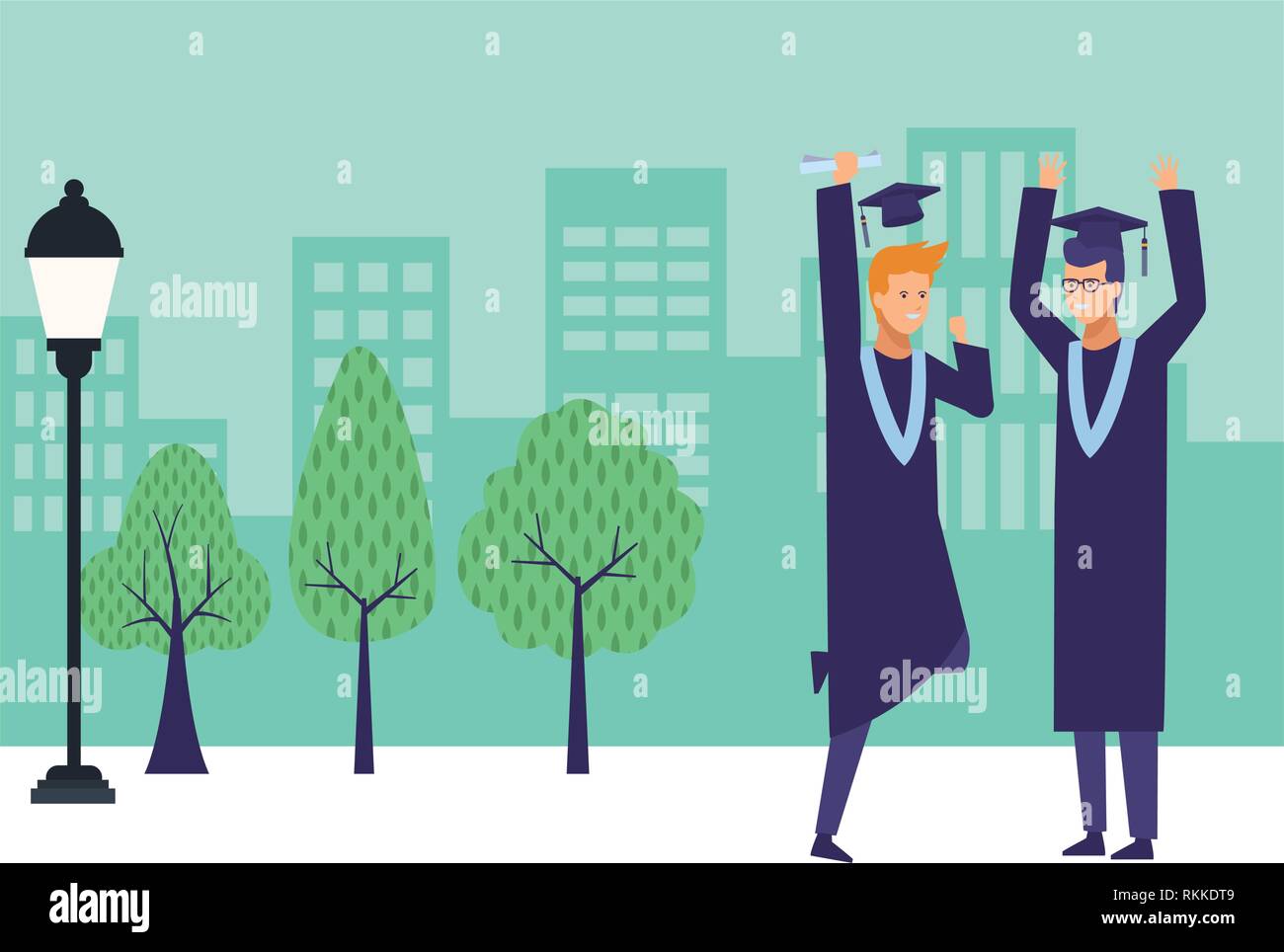 Graduation friends group Stock Vector Images - Alamy