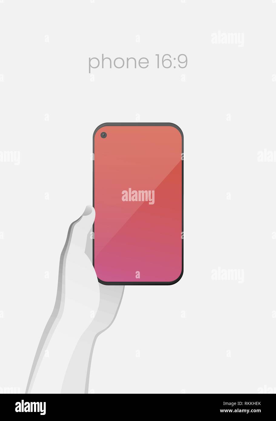 All-screen smartphone with in-screen selfie camera Stock Vector