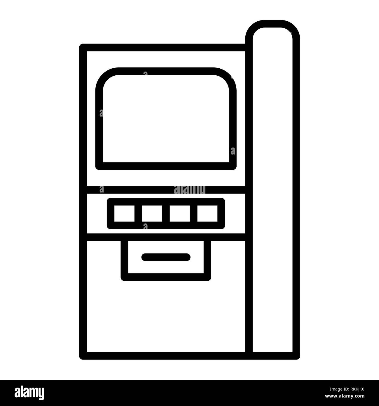 ATM Machine Bank Icon, Vector Illustration, Finance Outline Stock Photo