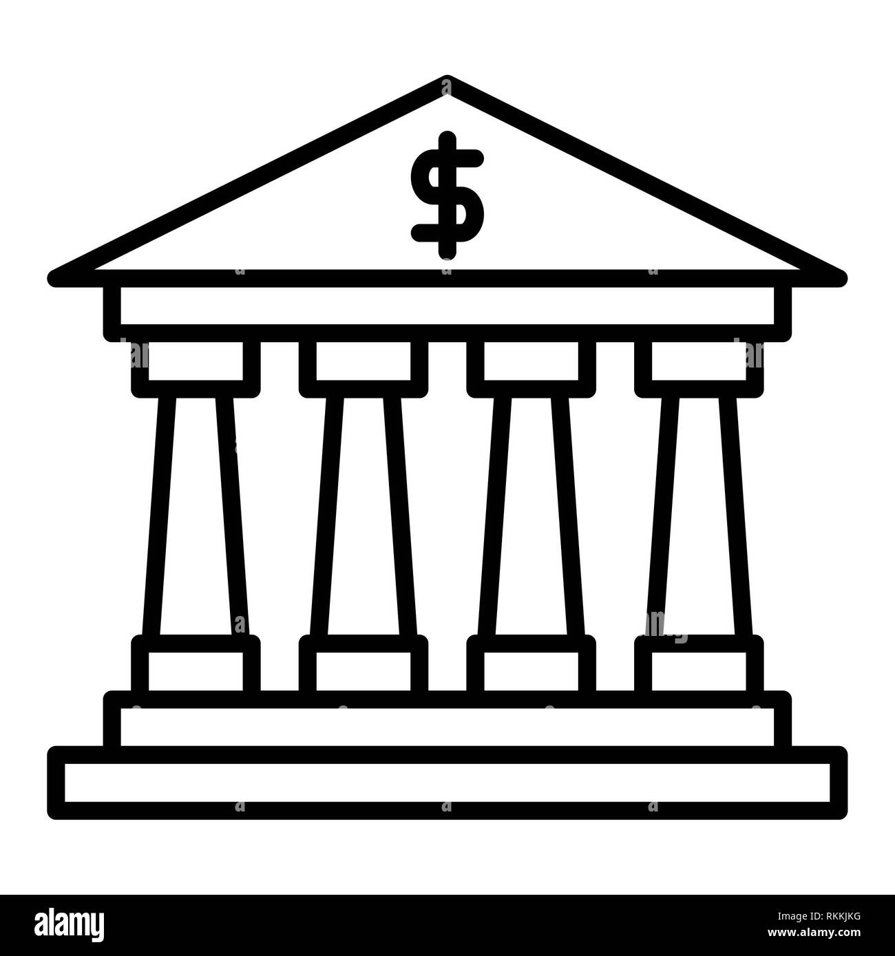 Bank Icon, Vector Illustration, Finance Outline Stock Photo