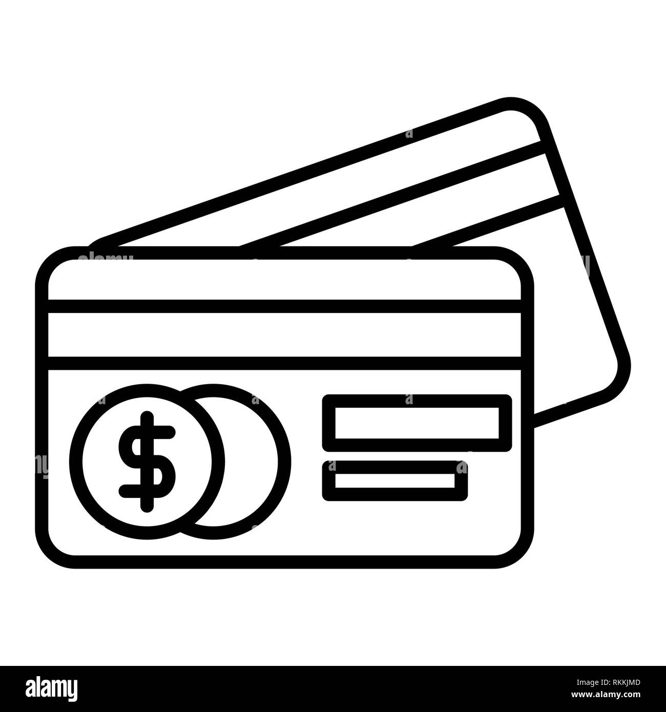 credit card Icon, Vector Illustration, Finance Outline Stock Photo