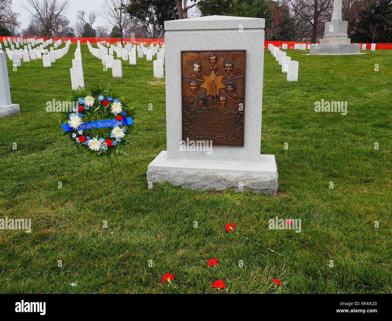 Space Shuttle Challenger Memorial At Arlington Cemetery Washington DC Space Shuttle Challenger Memorial At Arlington Cemetery Washington DC